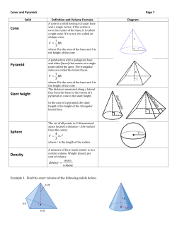 Cone Pyramid Slant height Sphere Density