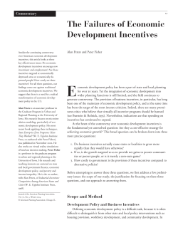The Failures of Economic Development Incentives
