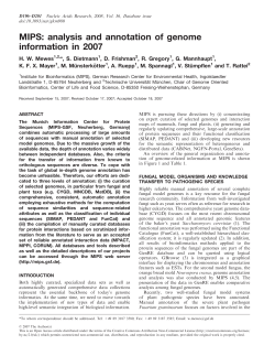MIPS: analysis and annotation of genome information in 2007