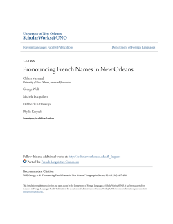 Pronouncing French Names in New Orleans