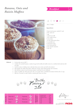 Banana, Oats and Raisin Muffins