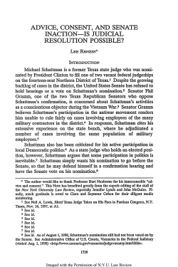 Advice, Consent, and Senate Inaction-