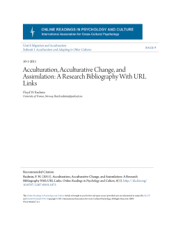 Acculturation, Acculturative Change, and Assimilation: A Research