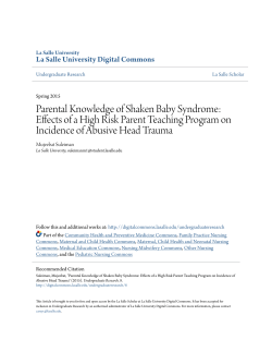 Parental Knowledge of Shaken Baby Syndrome