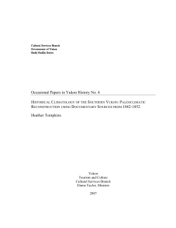 Historical Climatology of the Southern Yukon