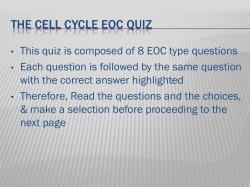 the cell cycle eoc quiz - ZHS Biology eoc prep