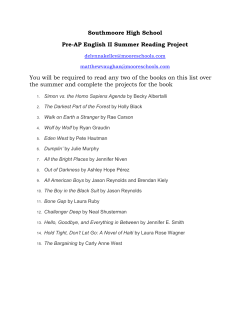 Southmoore High School Pre-AP English II Summer Reading