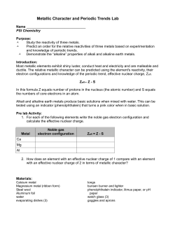 Metallic Character and Periodic Trends Lab