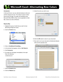 Microsoft Excel- Alternating Row Colors