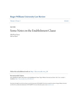 Some Notes on the Establishment Clause - DOCS@RWU