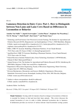 Lameness Detection in Dairy Cows: Part 1. How to Distinguish