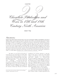 Chocolate Production and Uses in 17th and 18th Century North