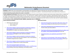 Mathematics Pacing Resource Document