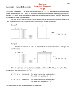 Lesson 20 Factor Polynomials - Math-U-See