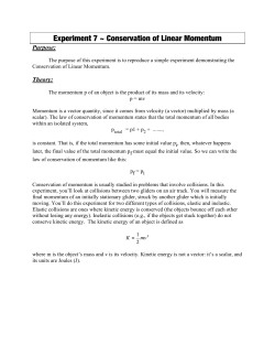 Experiment 7 ~ Conservation of Linear Momentum