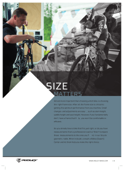 Ridley 2014 Sizing Chart