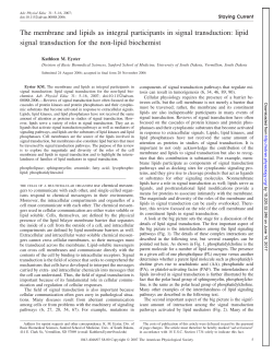 The membrane and lipids as integral participants in signal