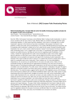 European Public Broadcasting Policies