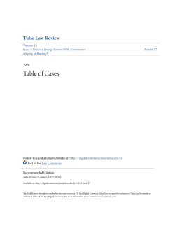 Table of Cases - TU Law Digital Commons