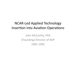 NCAR-Led Applied Technology Insertion into Aviation Operations