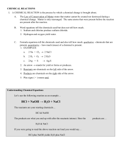 HCl + NaOH → H2O + NaCl