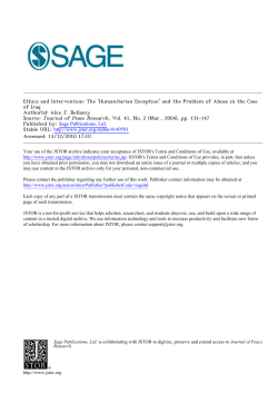 The `Humanitarian Exception` and the Problem of