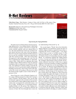 Experiencing the Taiping Rebellion - H-Net