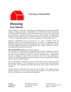 Selecting a Dehumidifier - Cornell College of Human Ecology