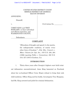 In her federal lawsuit, Anne King contends that her