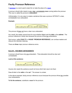 Faulty Pronoun Reference