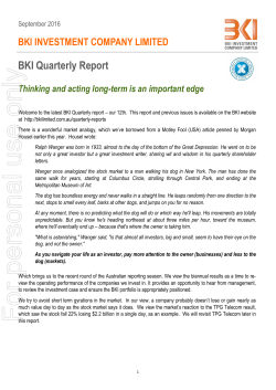 For personal use only - BKI Investment Company Limited