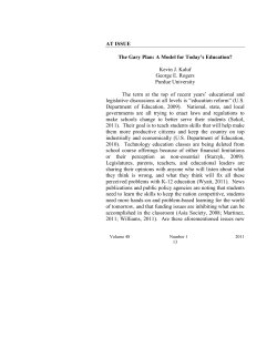 JSTE v48n1 - At Issue - The Gary Plan: A Model for Today`s