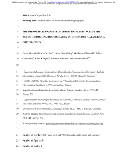 Article type: Original Article 1 Running head: Andean effect
