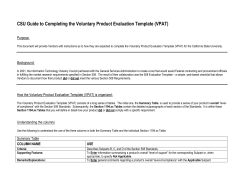 CSU Guide to Completing the Voluntary Product Evaluation
