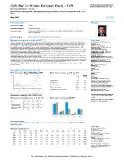 GAM Star Continental European Equity &ndash; EUR