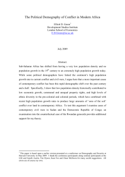Political Demography of Conflict