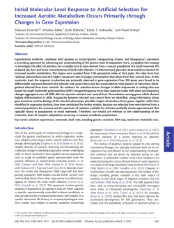 Article Initial Molecular-Level Response to Artificial Selection for