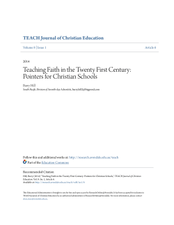 Teaching Faith in the Twenty First Century: Pointers for Christian