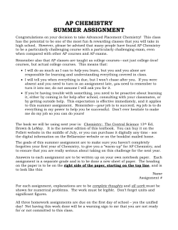 ap chemistry - Bellarmine Preparatory School