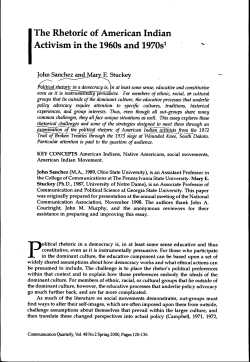 The Rhetoric of American Indian Activism in the 1960s and 1970si