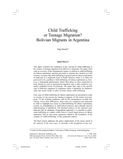 Child Trafficking or Teenage Migration? Bolivian