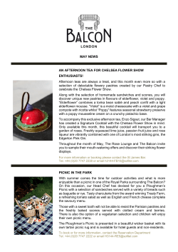 MAY NEWS AN AFTERNOON TEA FOR CHELSEA FLOWER SHOW