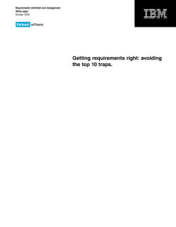 Getting requirements right: avoiding the top 10 traps.
