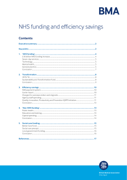 NHS funding and efficiency savings