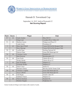 2015 Townshend Net Results