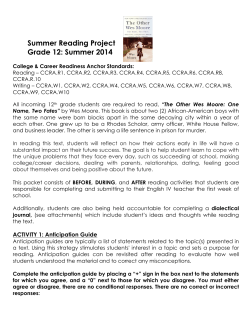 Summer Reading Project Grade 12: Summer 2014