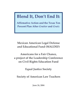 Blend It, Don`t End It - The Leadership Conference on Civil and