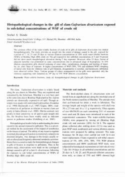 Histopathological changes in the gill of clam Gafrarium divaricatum