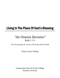 Claiming Your Canaan - Sun Village Community Church