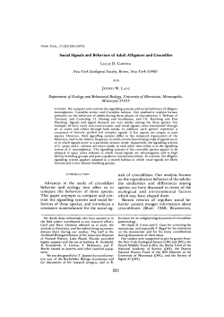 Social Signals and Behaviors of Adult Alligators and Crocodiles n a